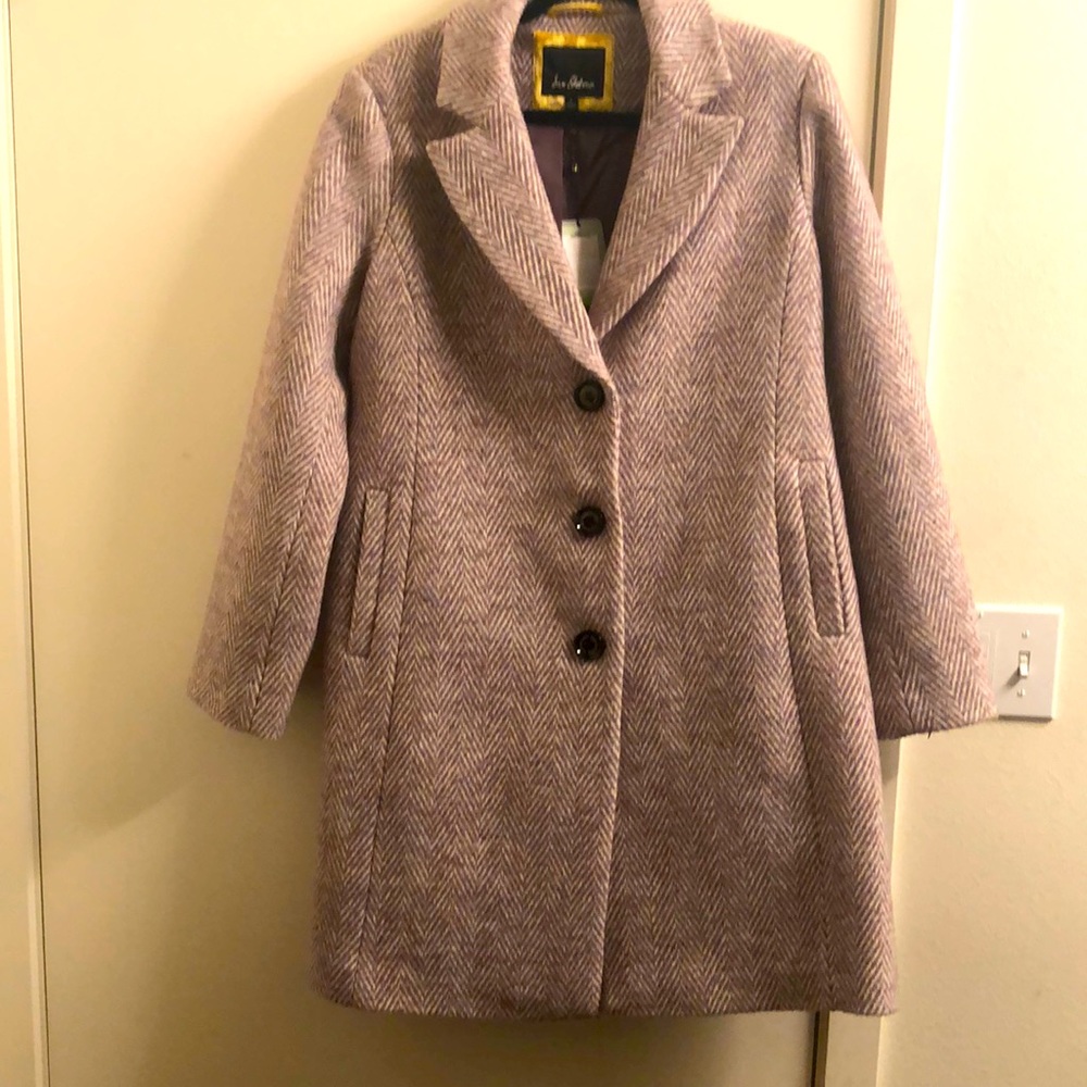 Sam Edelman  Woman’s Large Wool Pea-Coat Lavender/Ivory